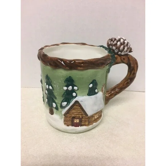 Vintage Bico China Ceramic Deer Decorative Mug Cup Christmas - Picture 1 of 6